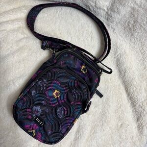 Dark Floral Black and Purple Skeeter Convertible Crossbody Bag